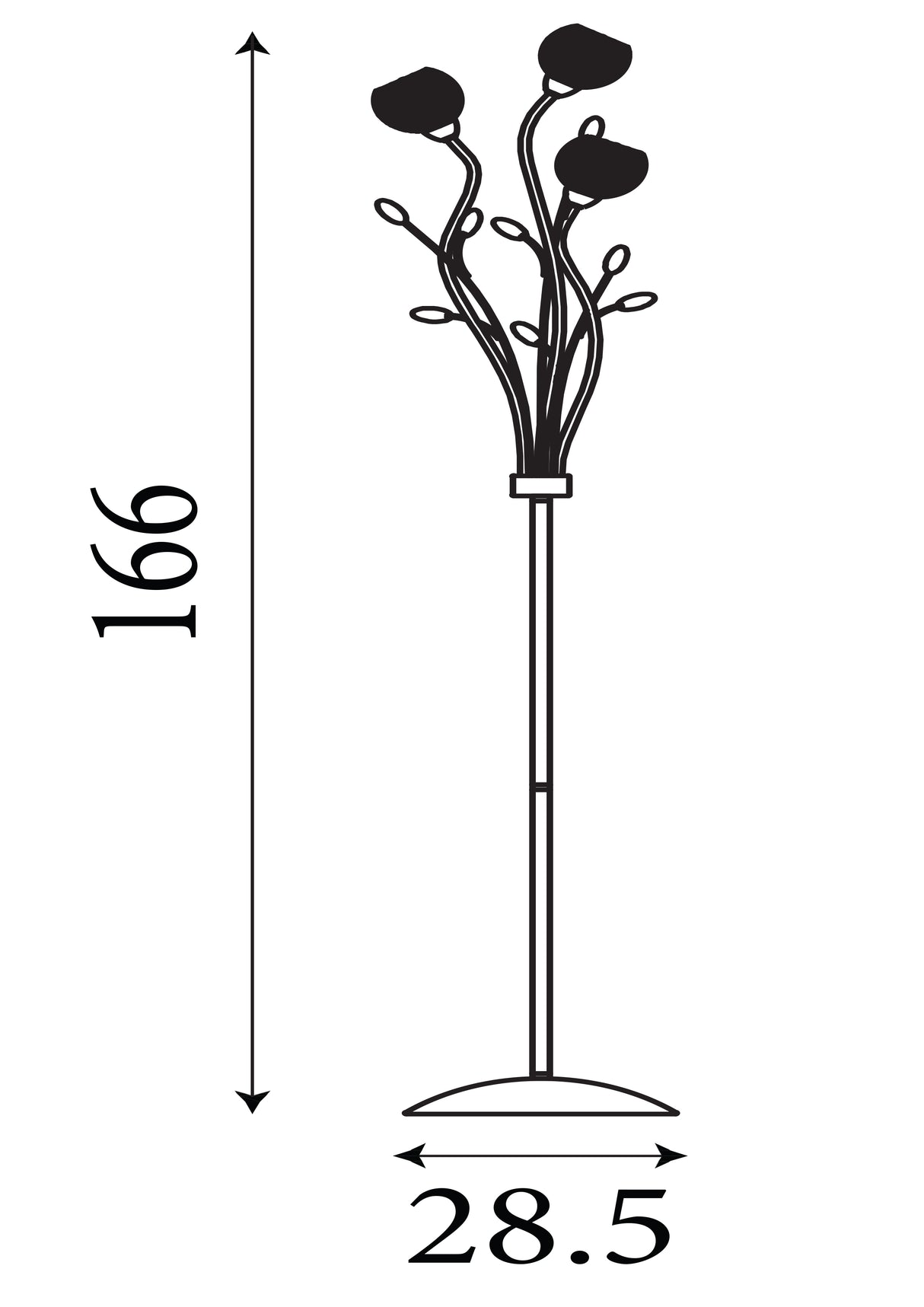 Searchlight Electric Bellis II 3Lt Floor Lamp - Chrome & Clear Glass 3573CC