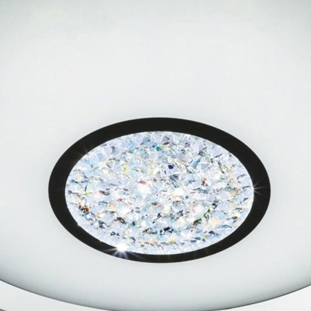 Searchlight Electric Portland LED Bathroom Flush, Chrome Metal, Glass & Crystal I 3883-31