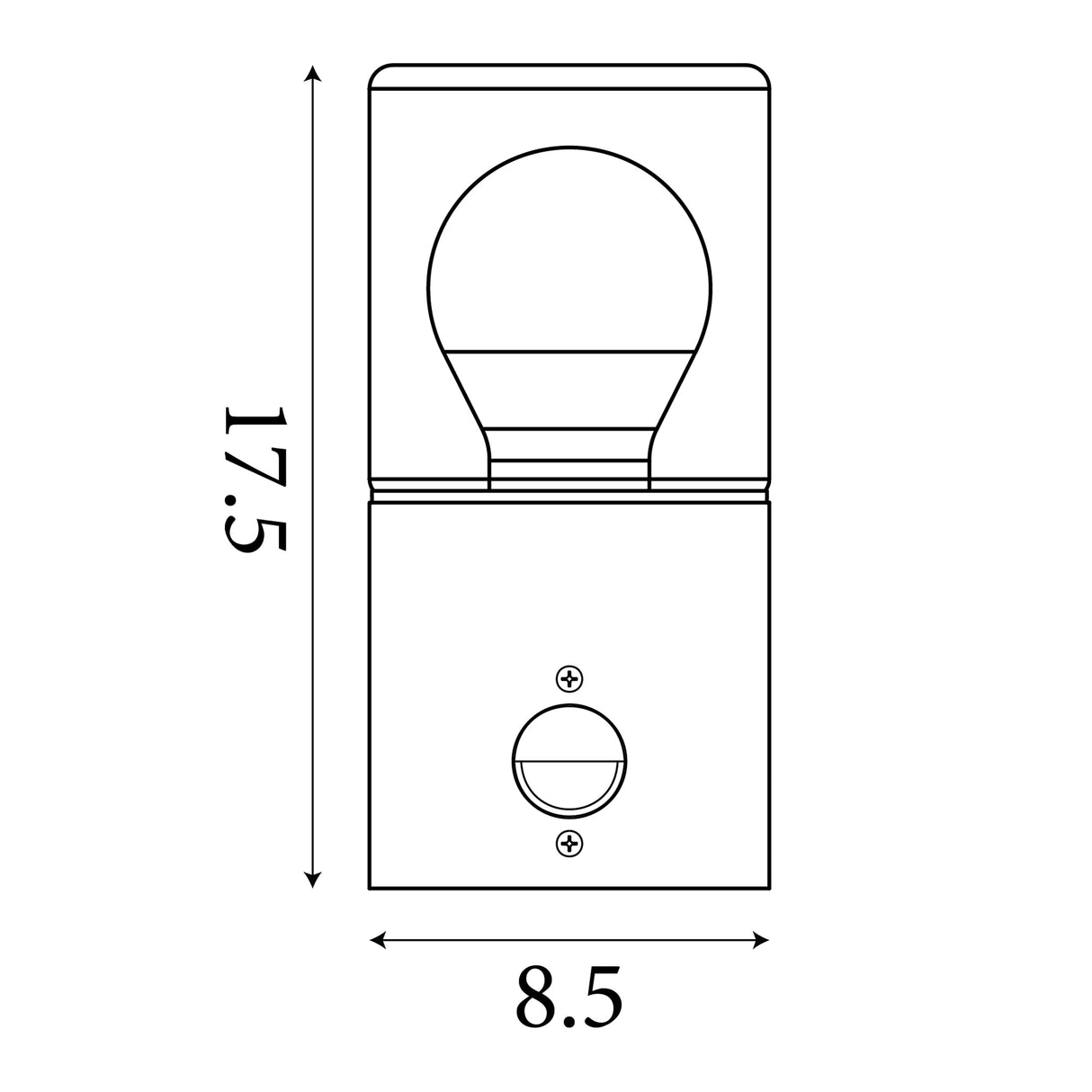 Searchlight Electric Colorado LED Outdoor Wall Light, Aluminium and Polycarbonate 39220BK-PIR