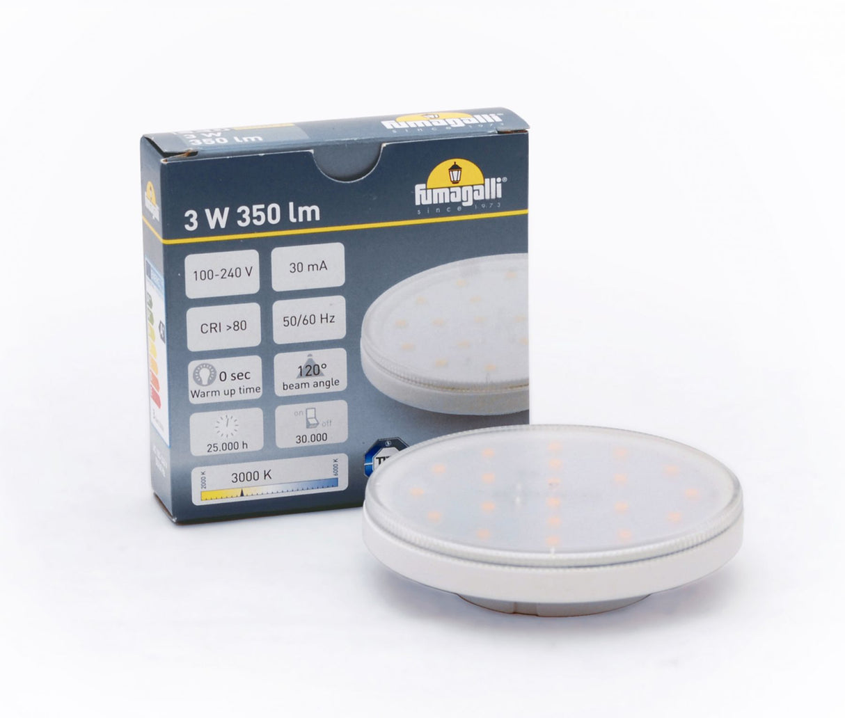 Magnalux 3 watt LED GX53 lamp 3K Part Number - H.LED.G53.3K