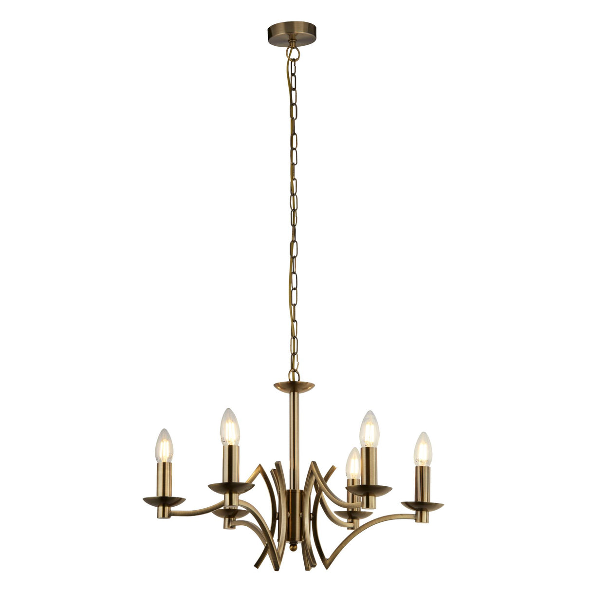 Searchlight Electric Ascot 6Lt Pendant - Antique Brass Metal 41312-6AB