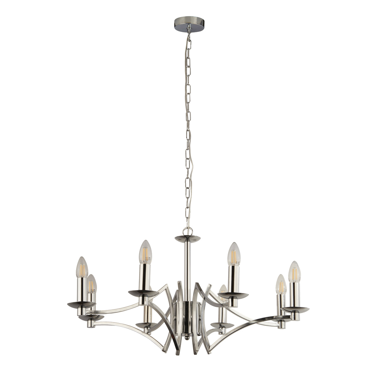 Searchlight Electric Ascot 8Lt Pendant - Chrome Metal 41312-8CC