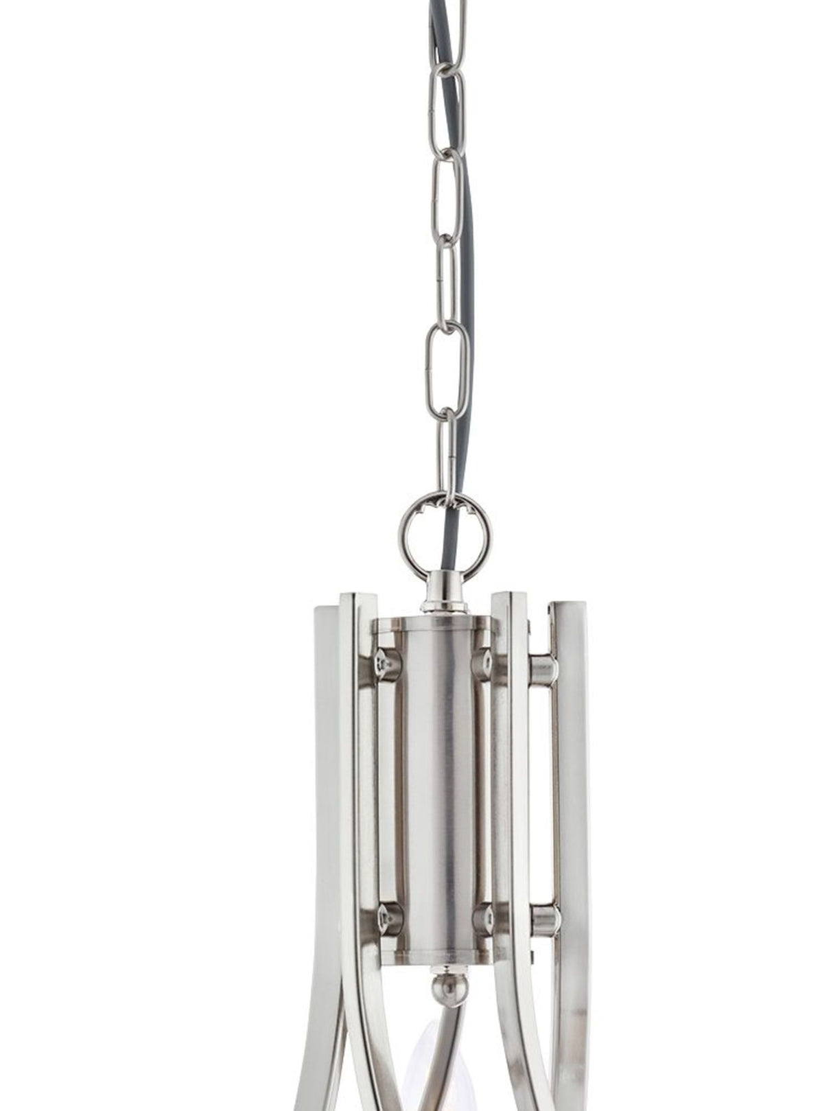 Searchlight Electric Ascona 5Lt Pendant - Satin Silver & Clear Glass Sconces 4165-5SS