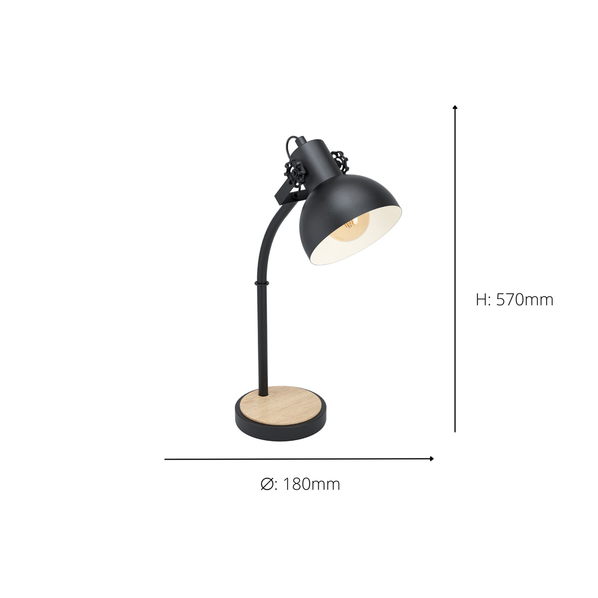Eglo EU Lubenham Table Lamp Black/Wood