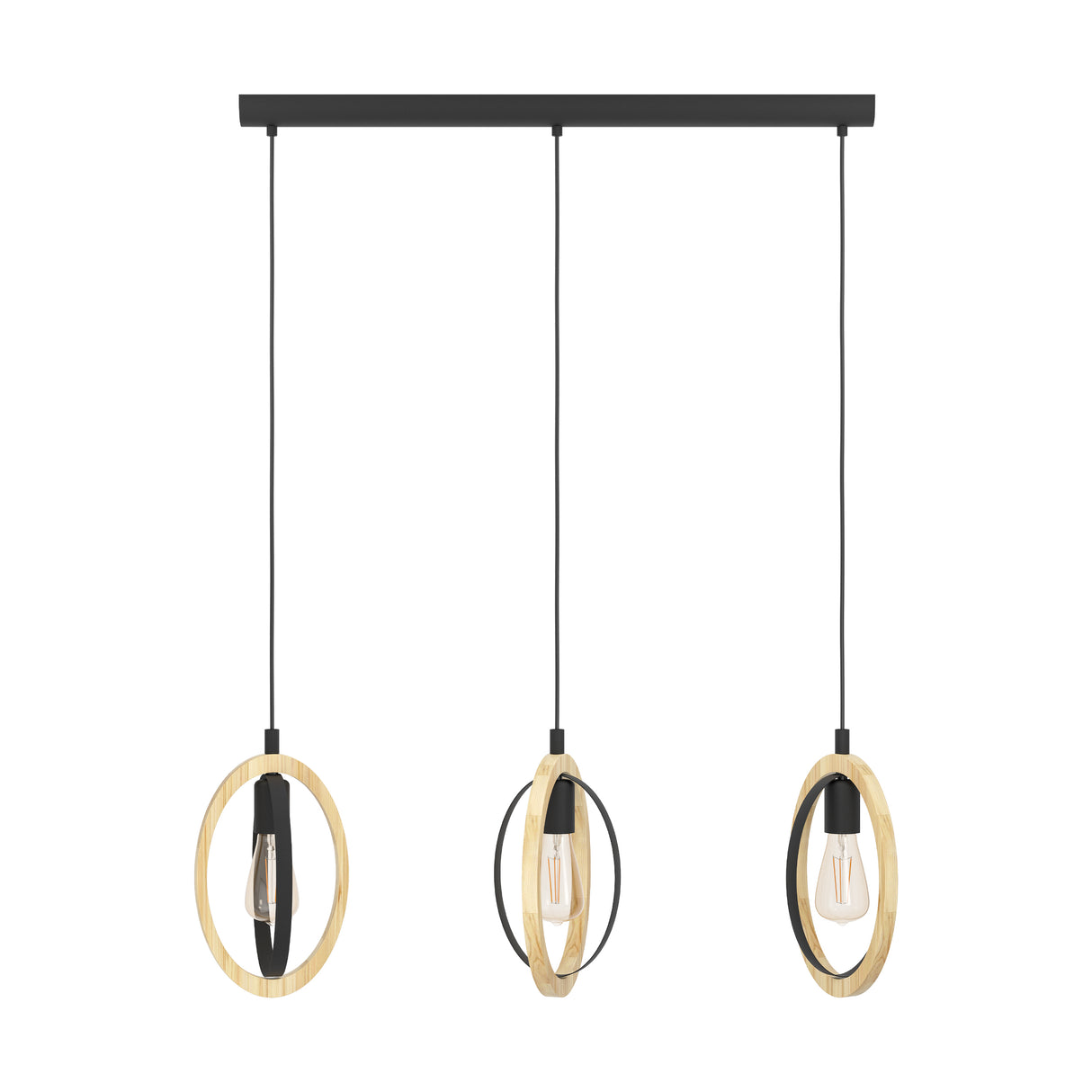 Eglo EU Basildon 3 Set Pendant E27 Black Wood
