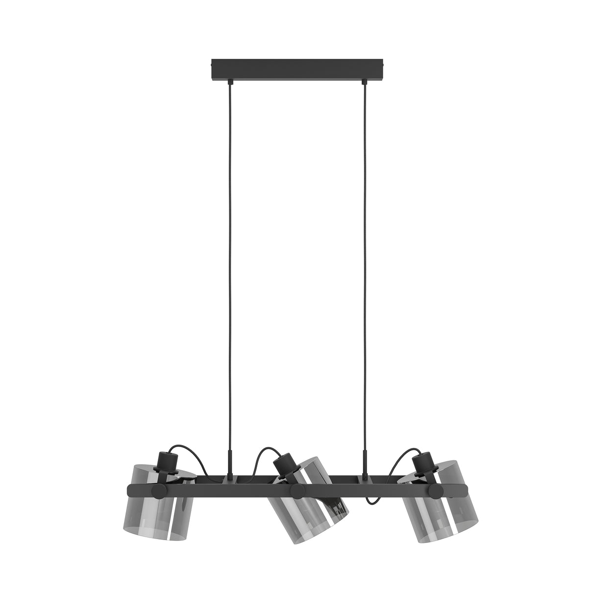 Eglo EU Hornwood 2 Black Steel & Wood 3-Light Pendant