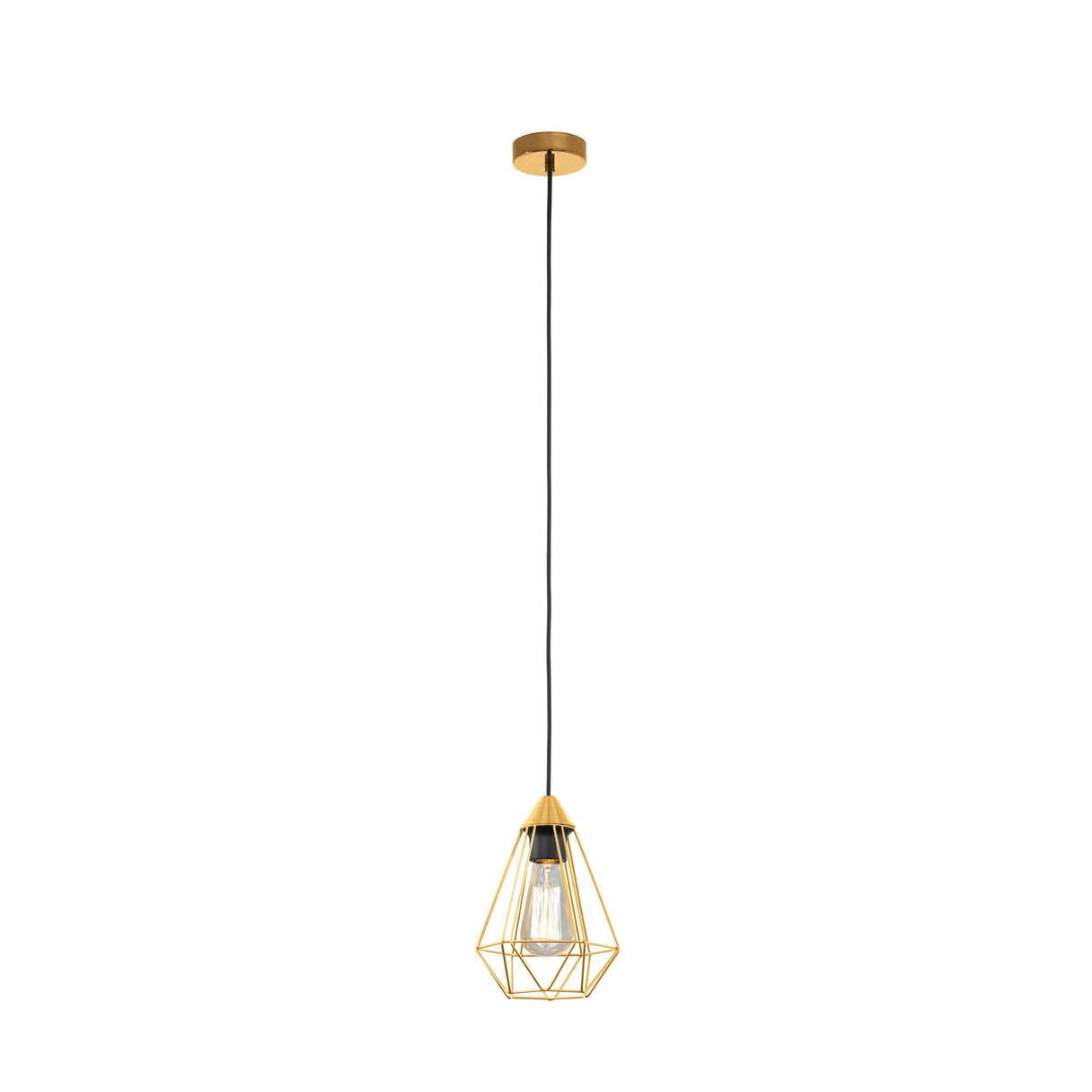 Eglo EU TARBES Pendant Light – Brushed Brass Steel, E27, Vintage Indoor Lighting