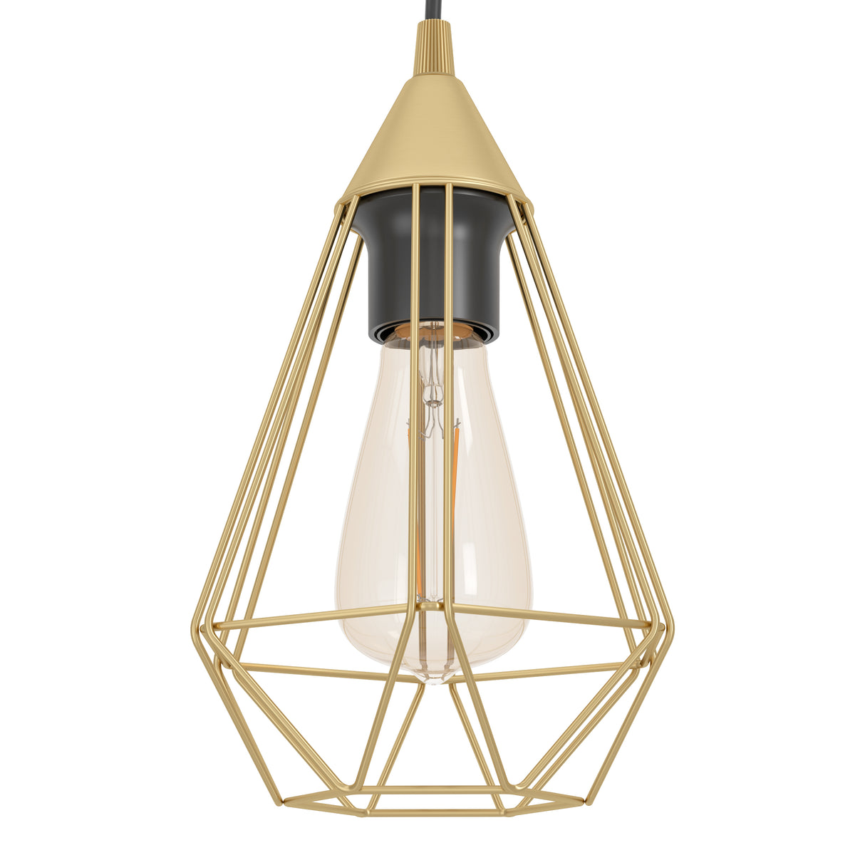Eglo EU TARBES Pendant Light – Brushed Brass Steel, E27, Vintage Indoor Lighting