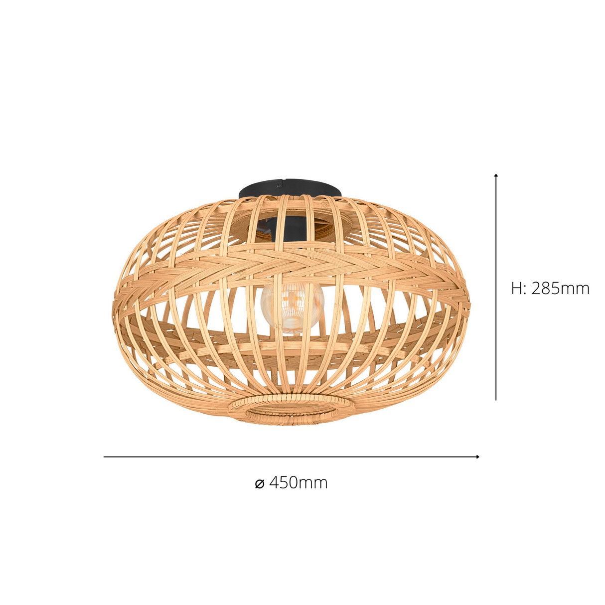 Eglo EU Amsfield Single Ceiling Light E27 Black