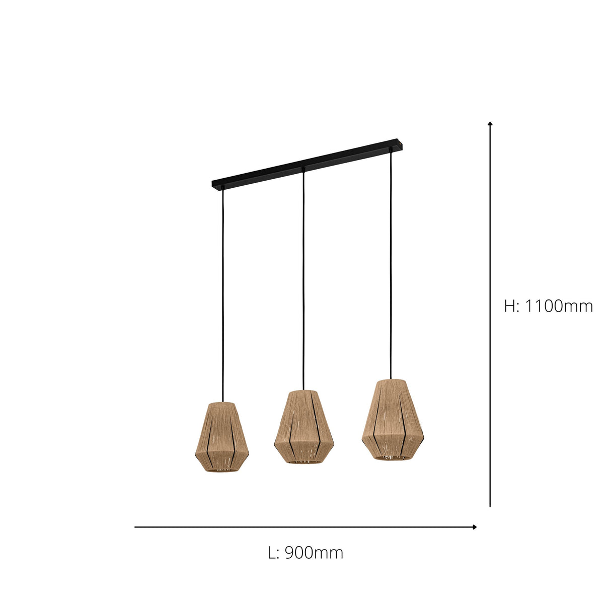 Eglo EU Alderney 3 Set Pendant E27 Black
