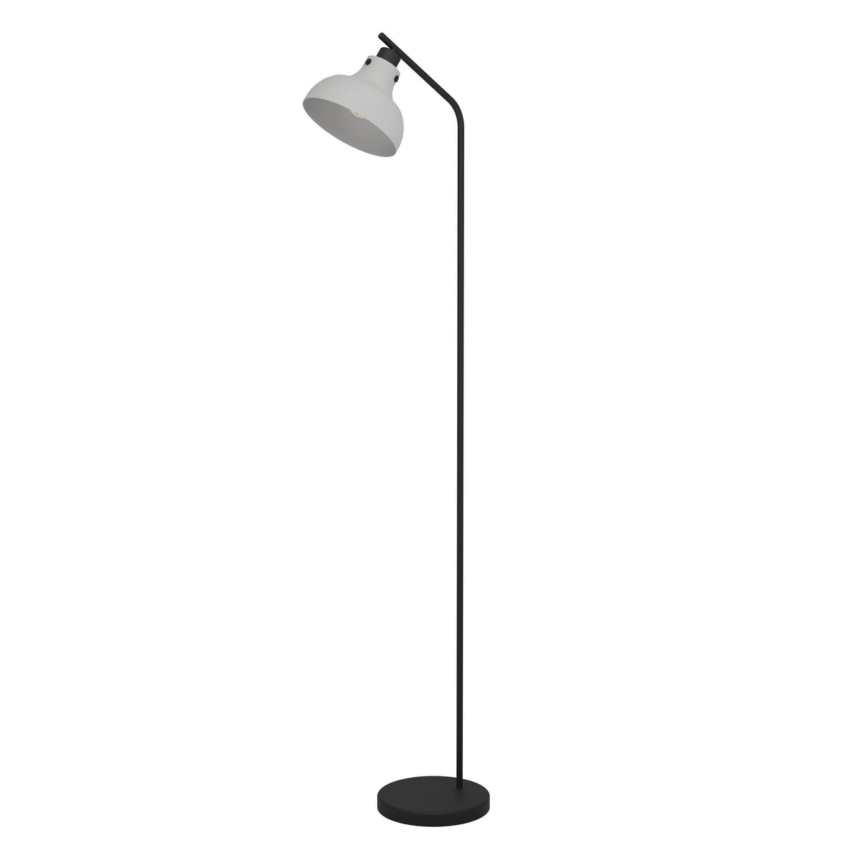 Eglo EU Matlock Floor Lamp Grey Conical Steel Shade with Round Black Base
