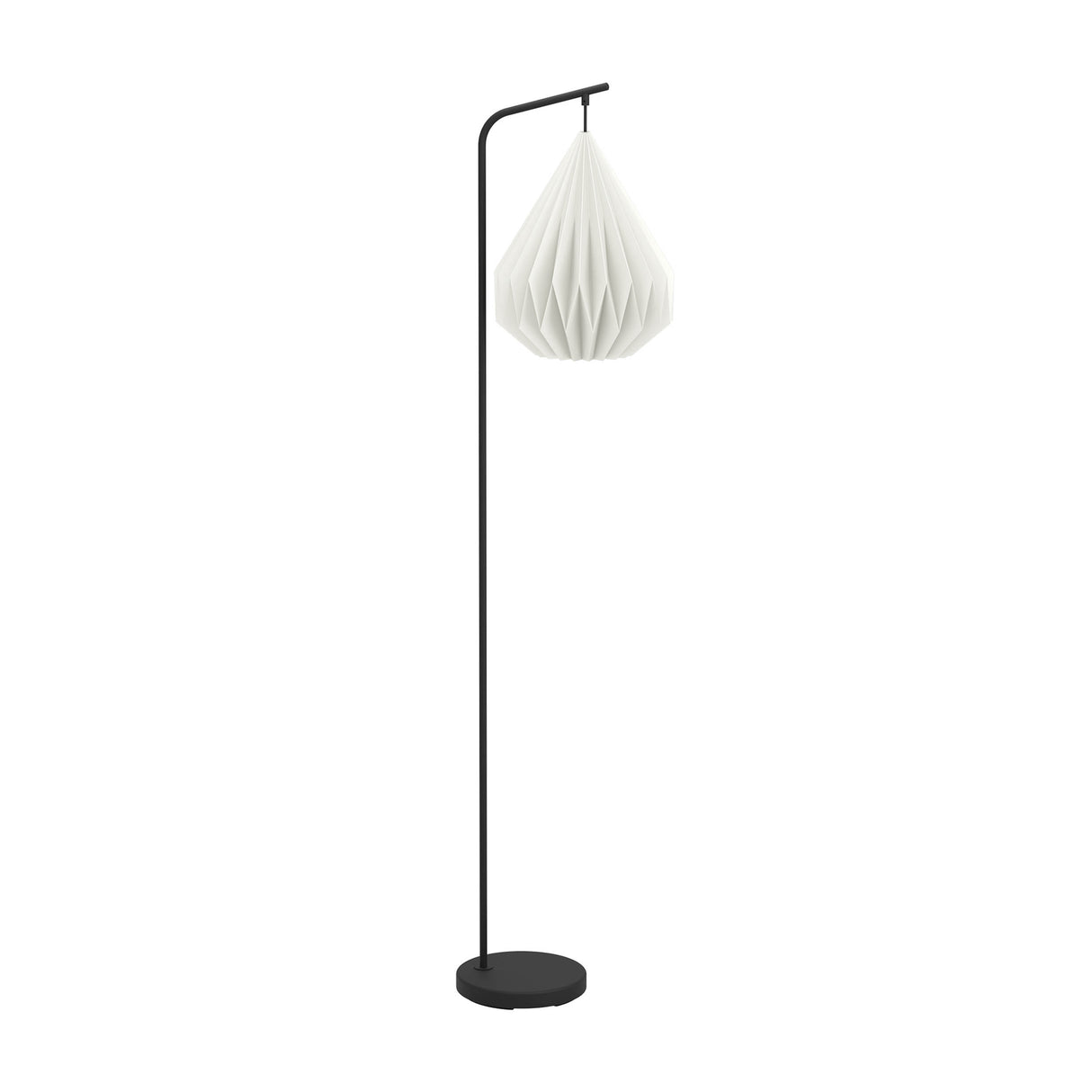 Eglo EU Minting Floor Lamp White Paper Shade with Black Steel Base, E27