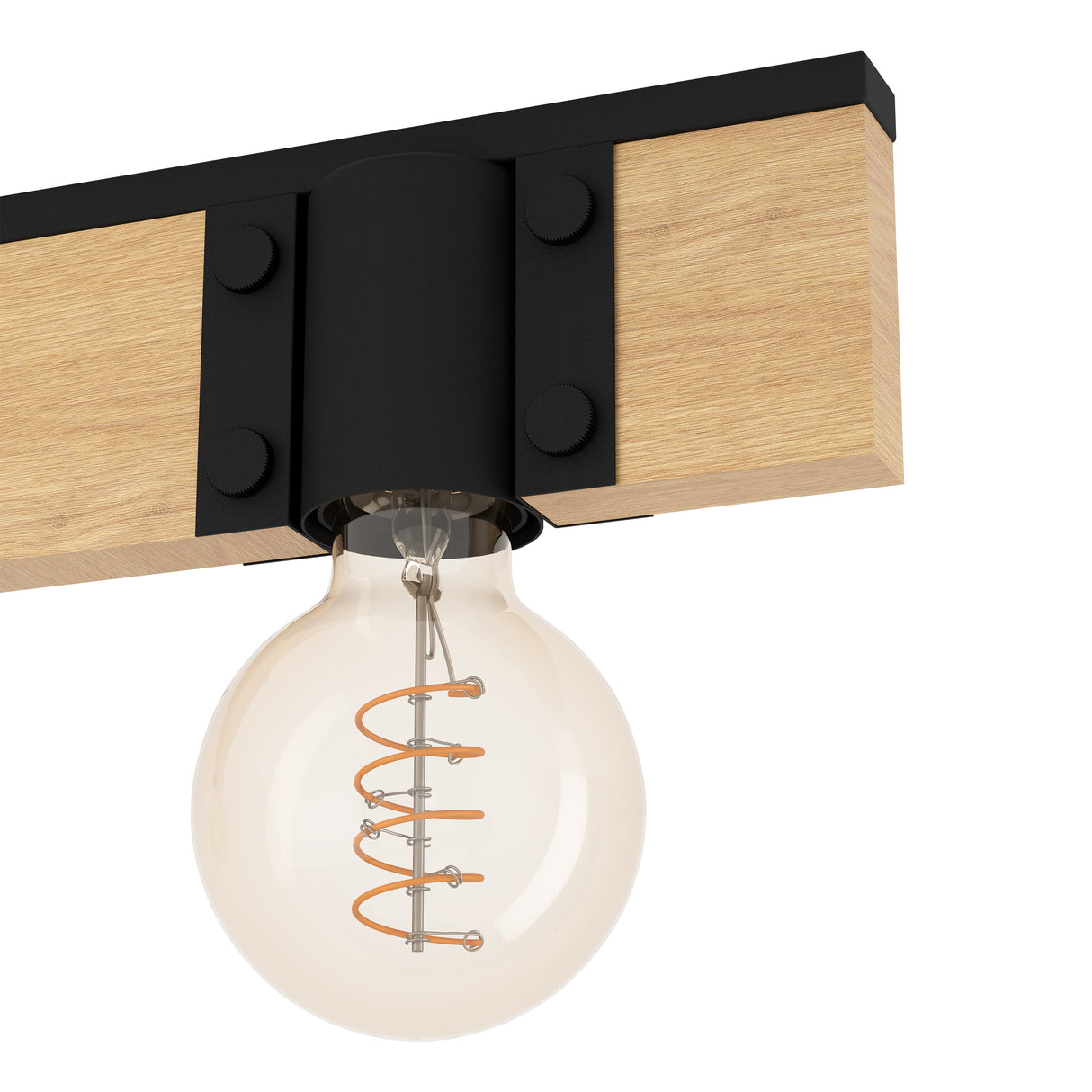Eglo EU Bailrigg Steel & Wood Industrial Style Pendant