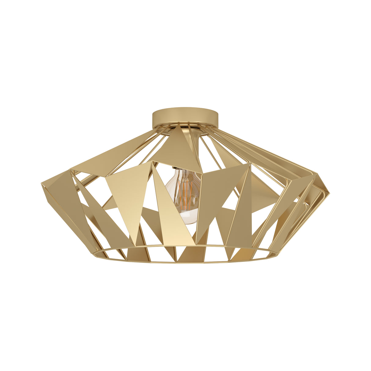 Eglo EU Carlton Gold-Coloured Steel Industrial Ceiling Light