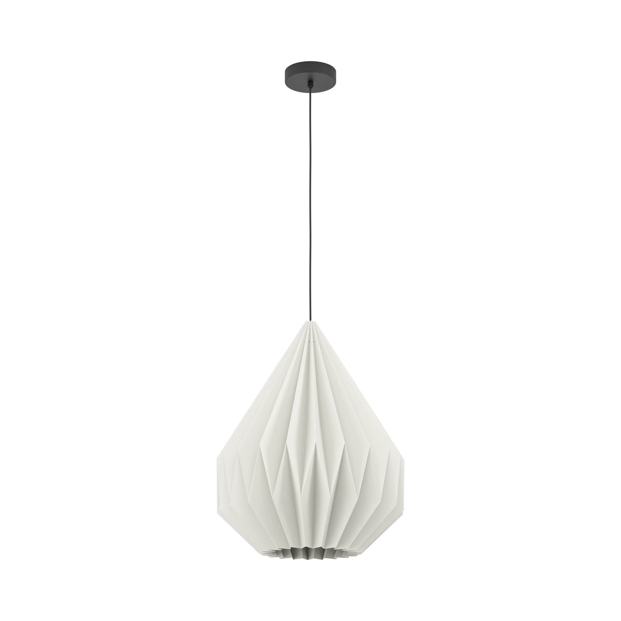 Eglo EU Minting Pendant Light White Paper Shade with Black Steel Mount, E27
