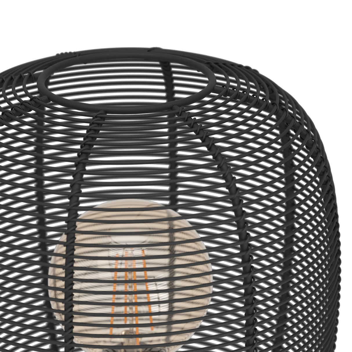 Eglo EU Rinroe Black Steel Rattan Tripod Style Table Lamp