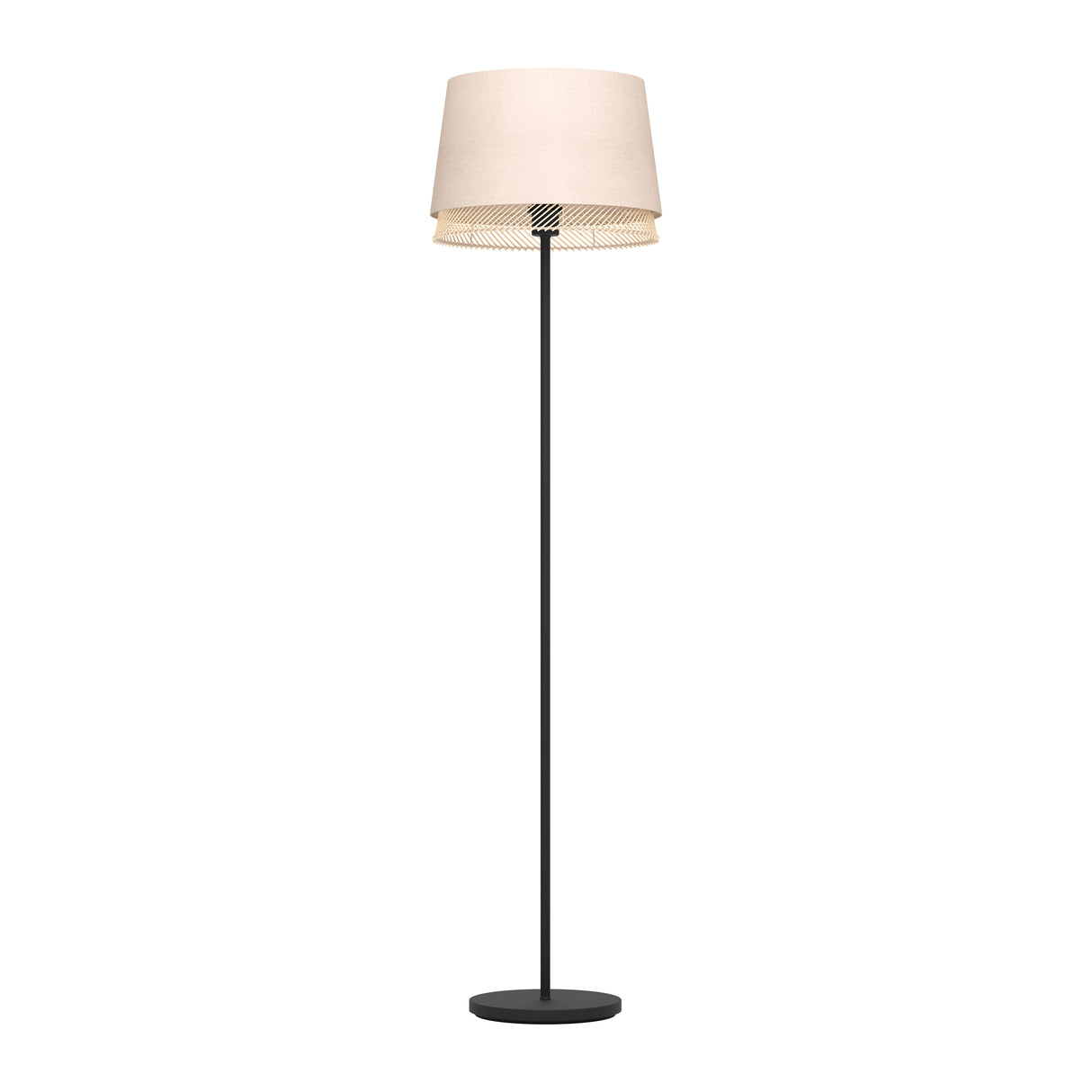Eglo EU Tabley Black Steel & Fabric Contemporary Floor Lamp
