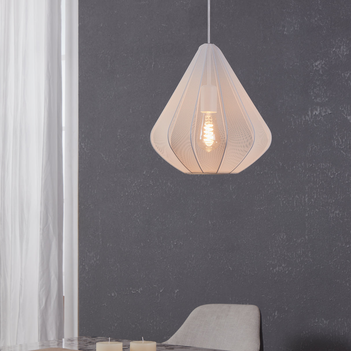 Eglo EU Dolwen White Steel Contemporary Single Pendant
