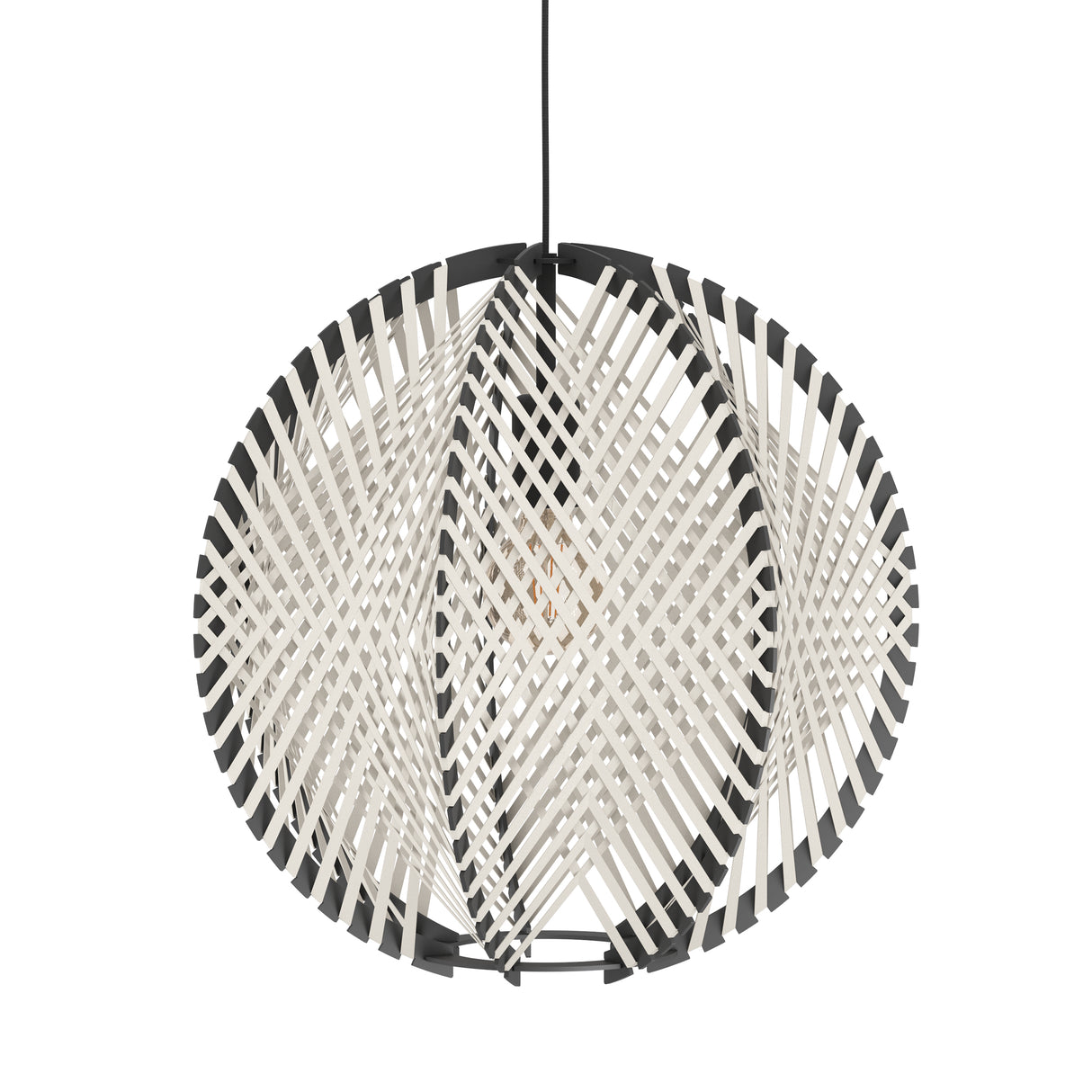 Eglo EU Waverton Black Steel & Fabric Contemporary Single Pendant
