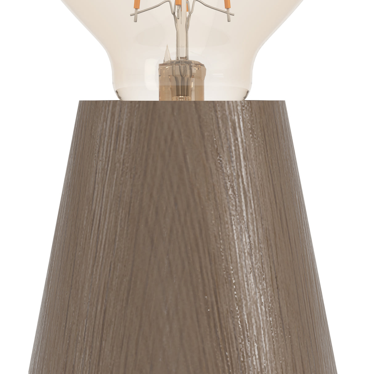 Eglo EU ASBY Table Lamp – Dark Brown Wood, E27, Rustic Natural Design, Indoor Lighting