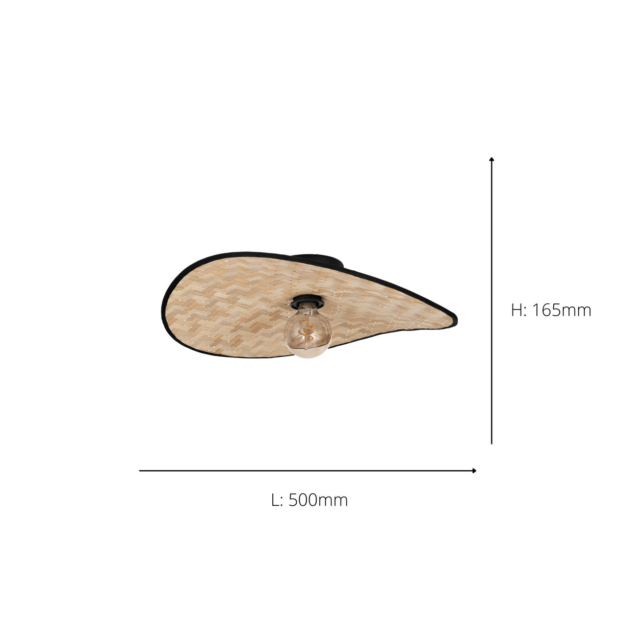 Eglo EU Marywell Ceiling Light – Vintage Black Steel & Wood Design, E27 Fitting