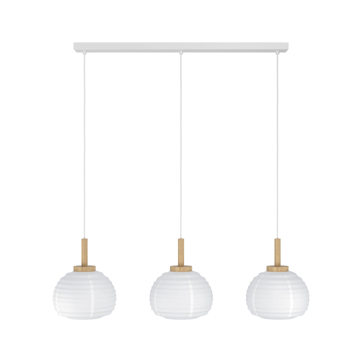 Eglo EU Summerhill Wood & Paper Vintage 3-Light Pendant