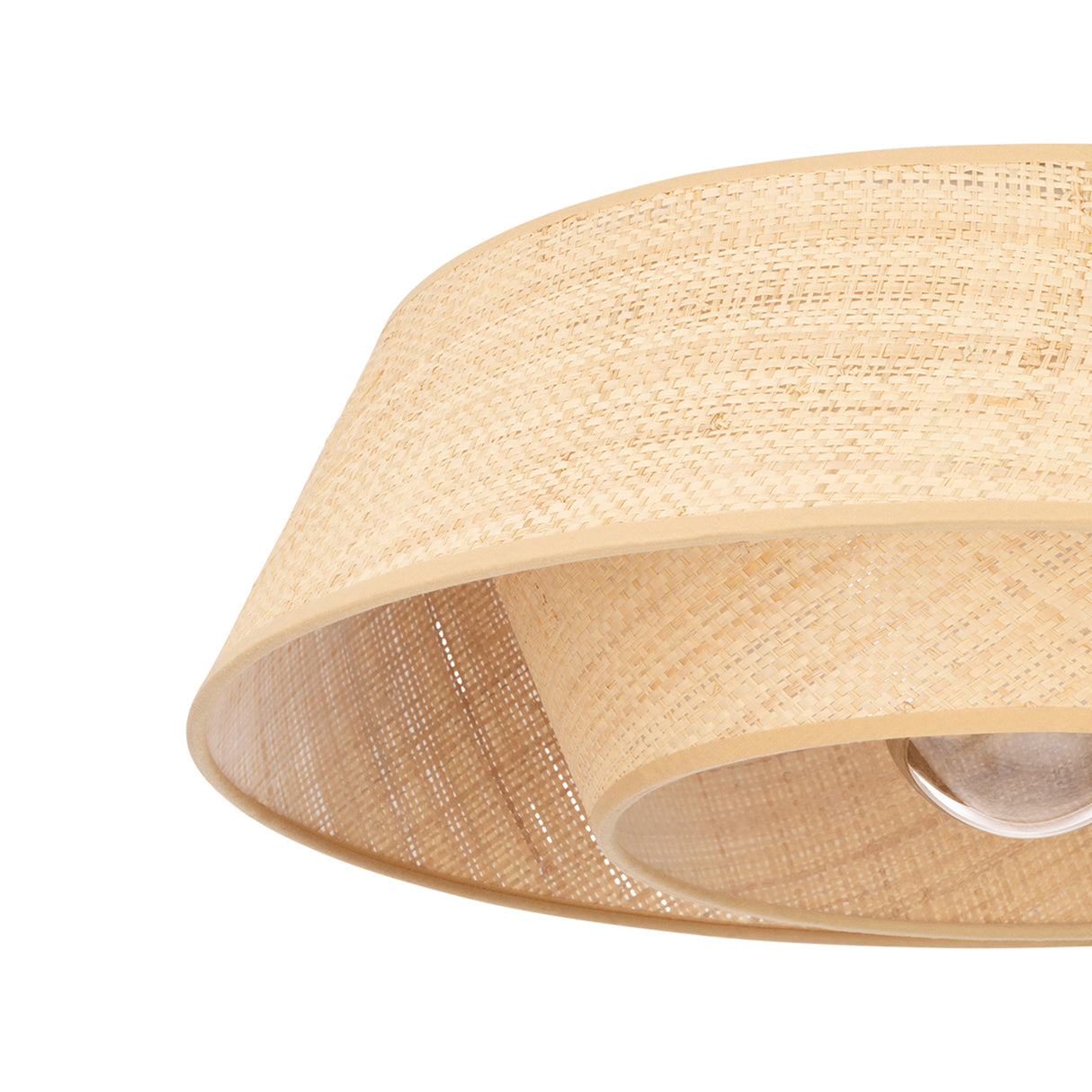 Eglo EU Marford Black Steel, Natural Woven Shade Ceiling Light