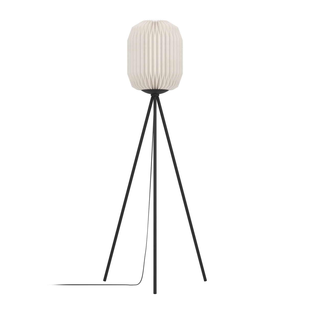 Eglo EU Belgrave Black Steel & White Paper Contemporary Floor Lamp