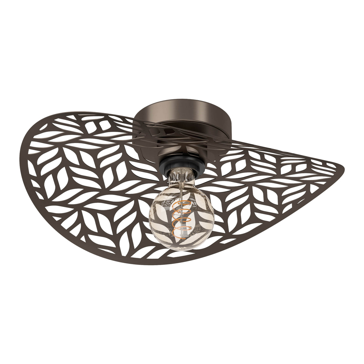 Eglo EU Swaby Ceiling Rustic Leaf Cut Steel Ceiling Light