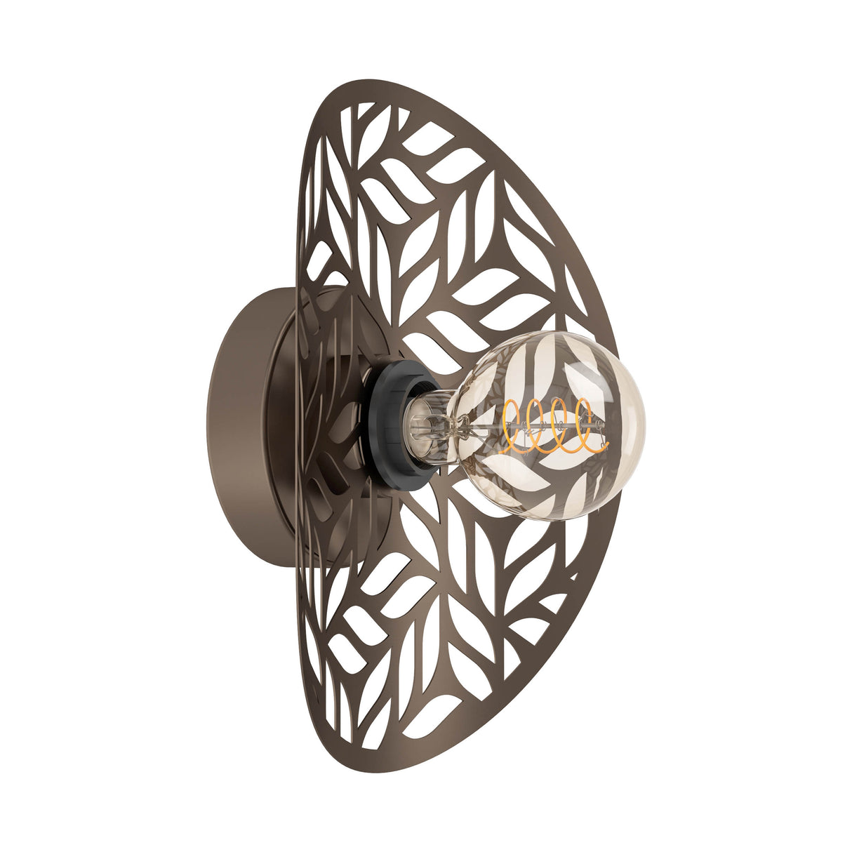 Eglo EU Swaby Decorative Leaf Cut Wall Light in Dark Brown