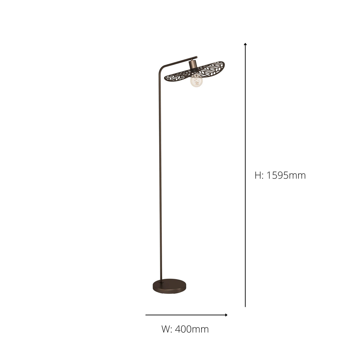 Eglo EU Swaby Brushed Bronze Leaf Pattern Floor Lamp
