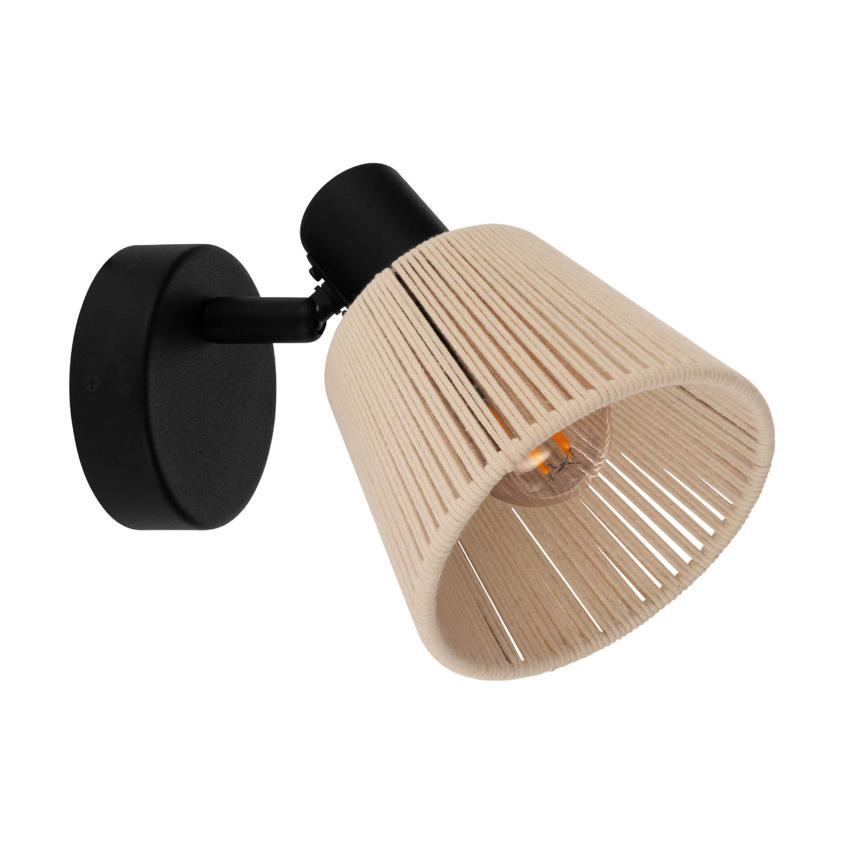 Eglo EU Seagard Wall & Ceiling Cream Thread Shade Adjustable Spotlight