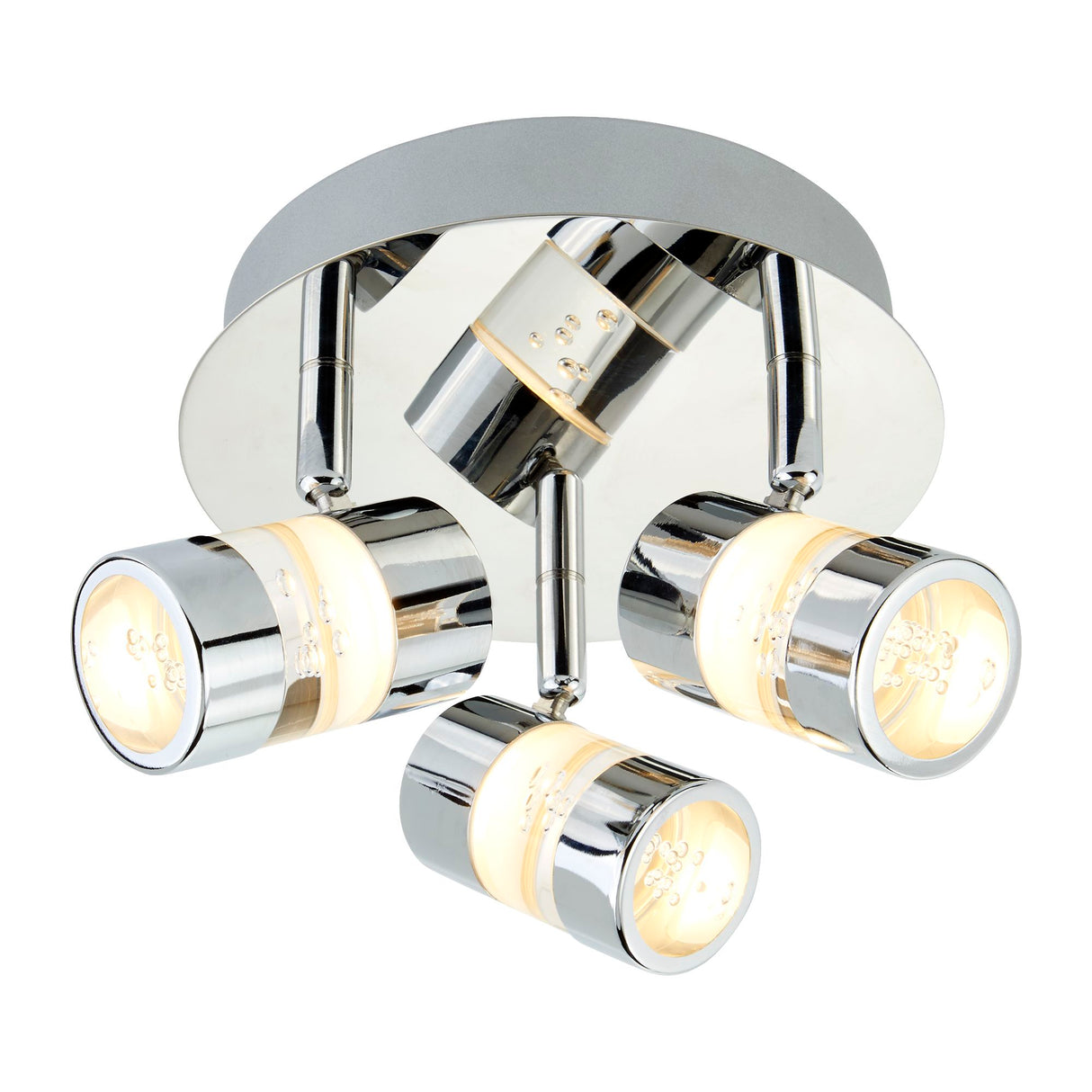 Bubbles 3Lt Round Spotlight - Chrome Metal & Bubble Acrylic
