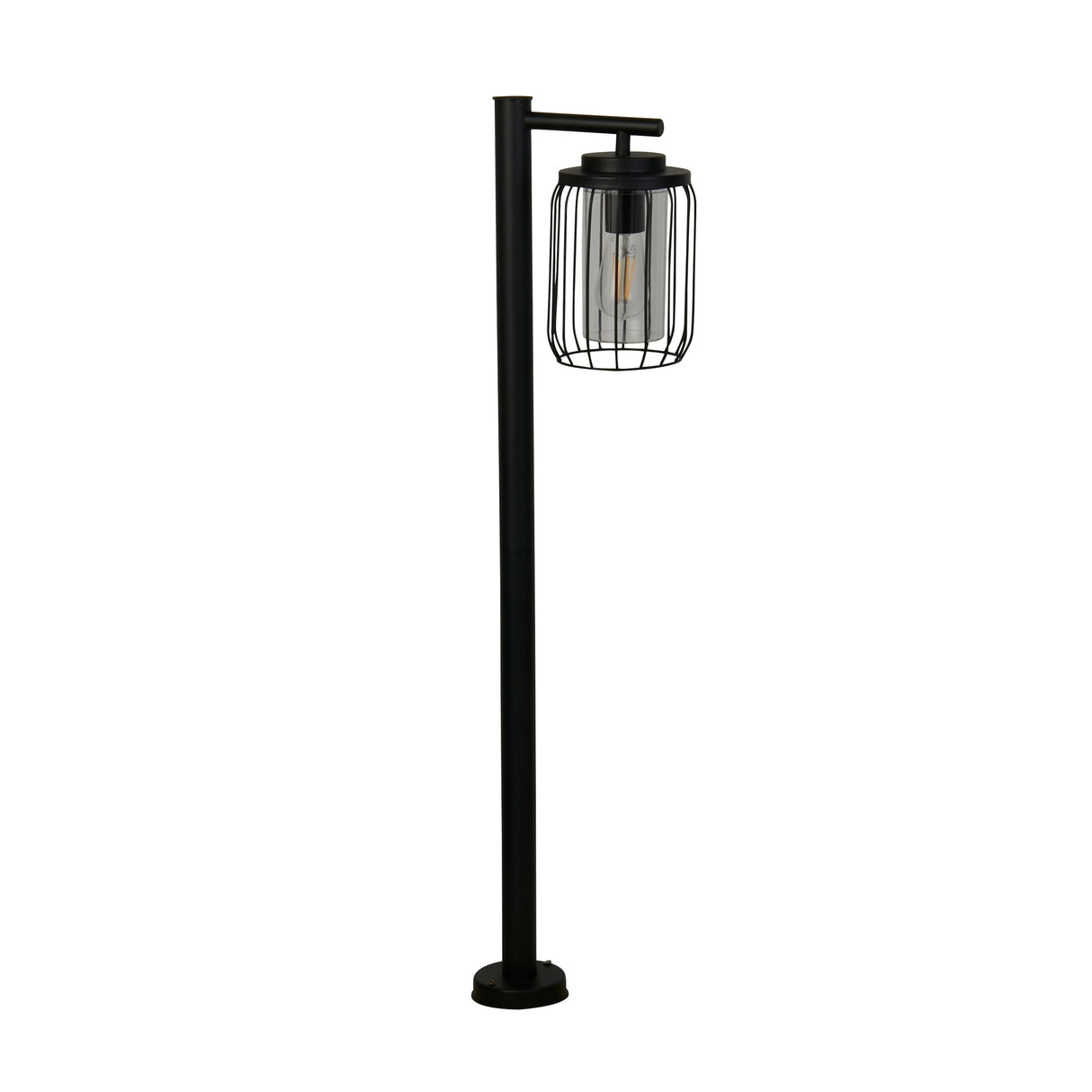 Searchlight Electric Reed 1Lt Post Light, Black Metal and PC Shade 44611BK