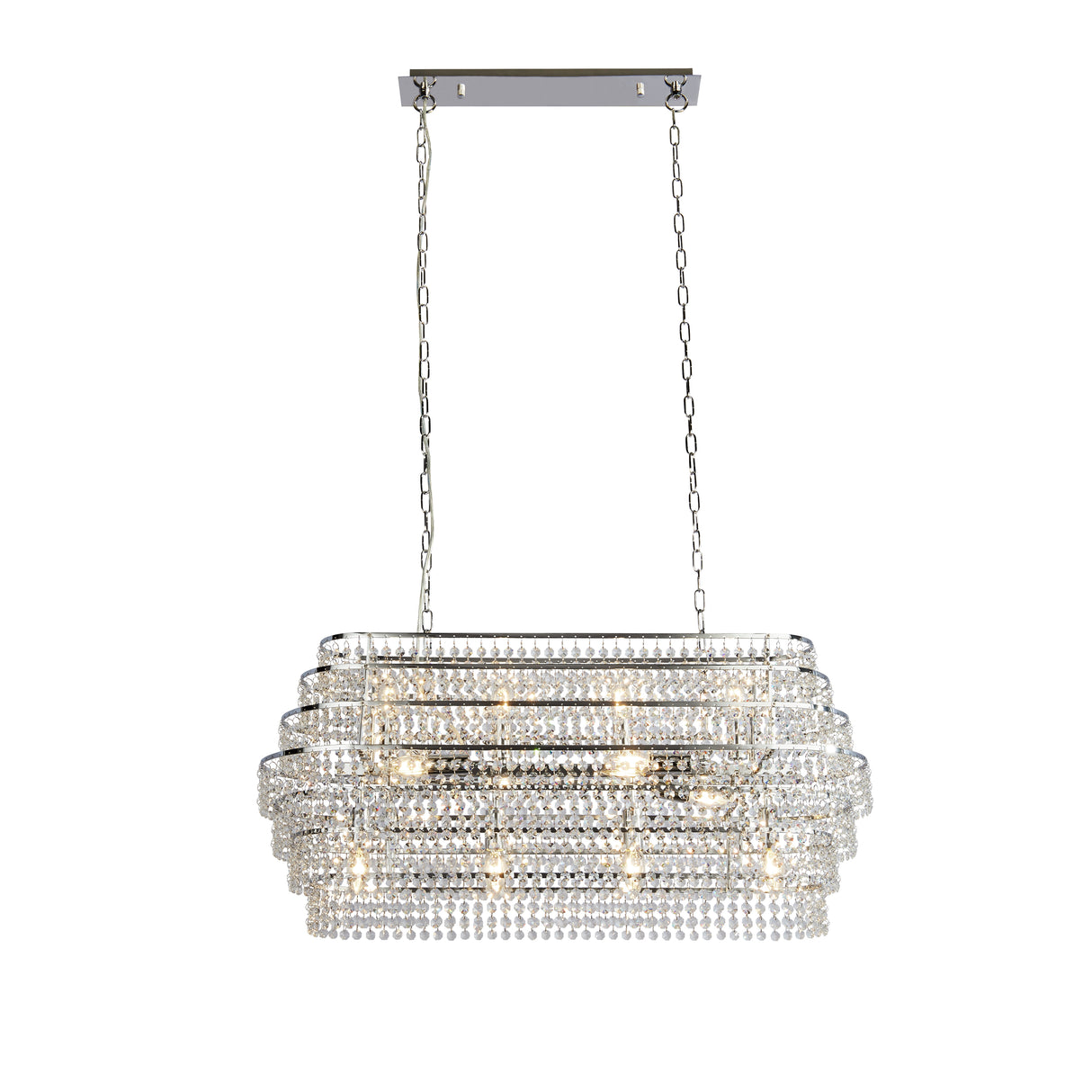 Rene 12Lt Ceiling Pendant - Chrome & Crystal