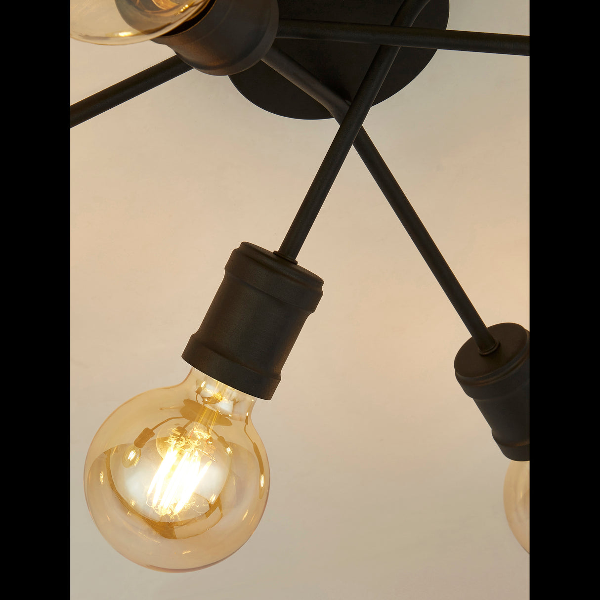 Searchlight Electric Dance 6Lt Flush - Sand Black Metal 45201-6BK
