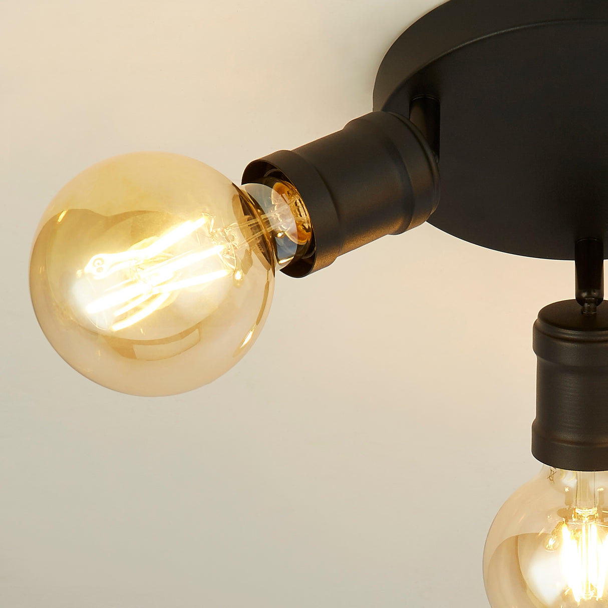 Searchlight Electric Dance 3Lt Flush - Sand Black Metal 45202-3BK