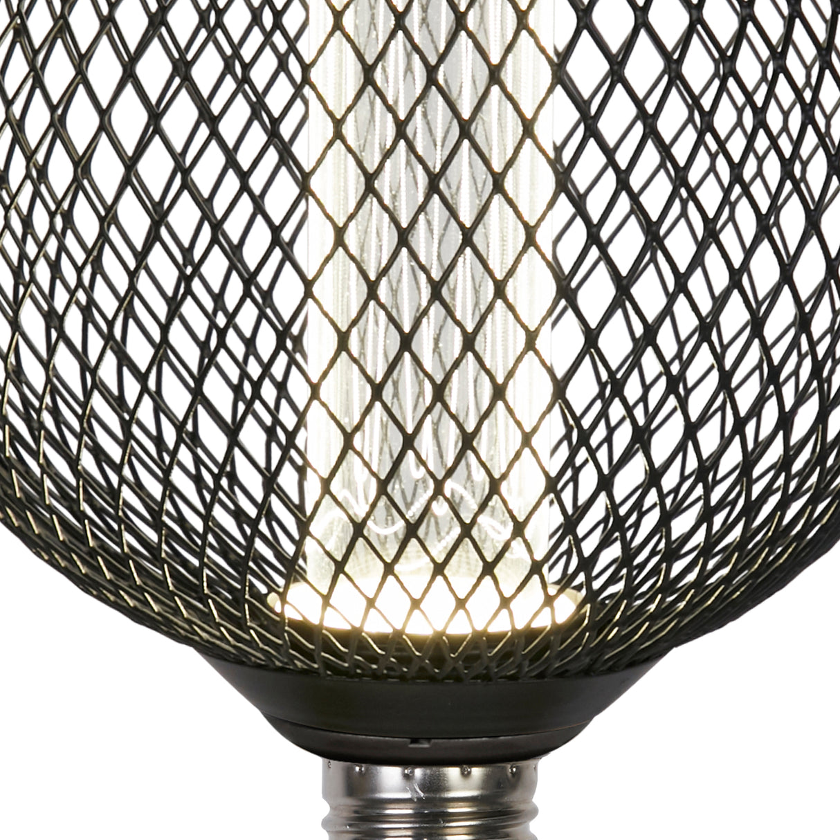 Searchlight Electric Wire Mesh Effect Globe Lamp - Black Metal (4.5W, 4000K) 46003BK