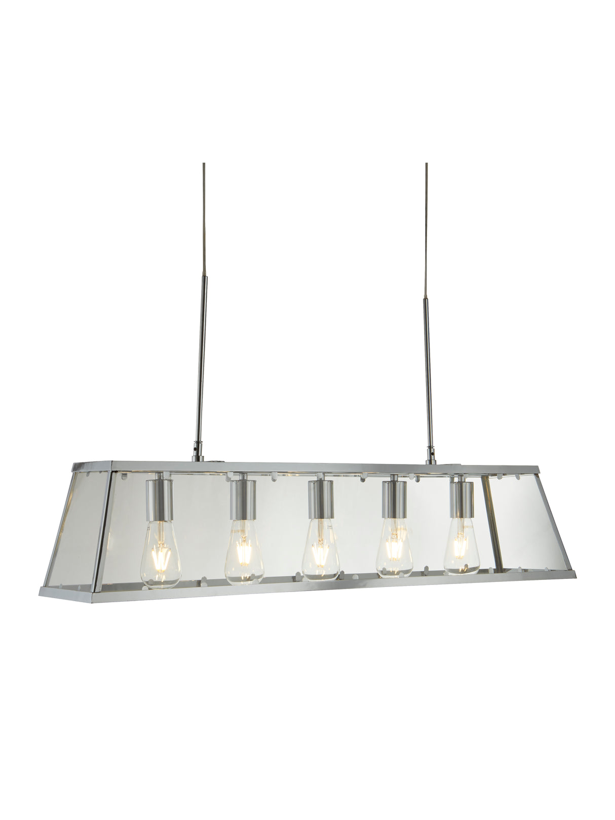 Voyager 5Lt Bar Pendant - Chrome Metal & Glass