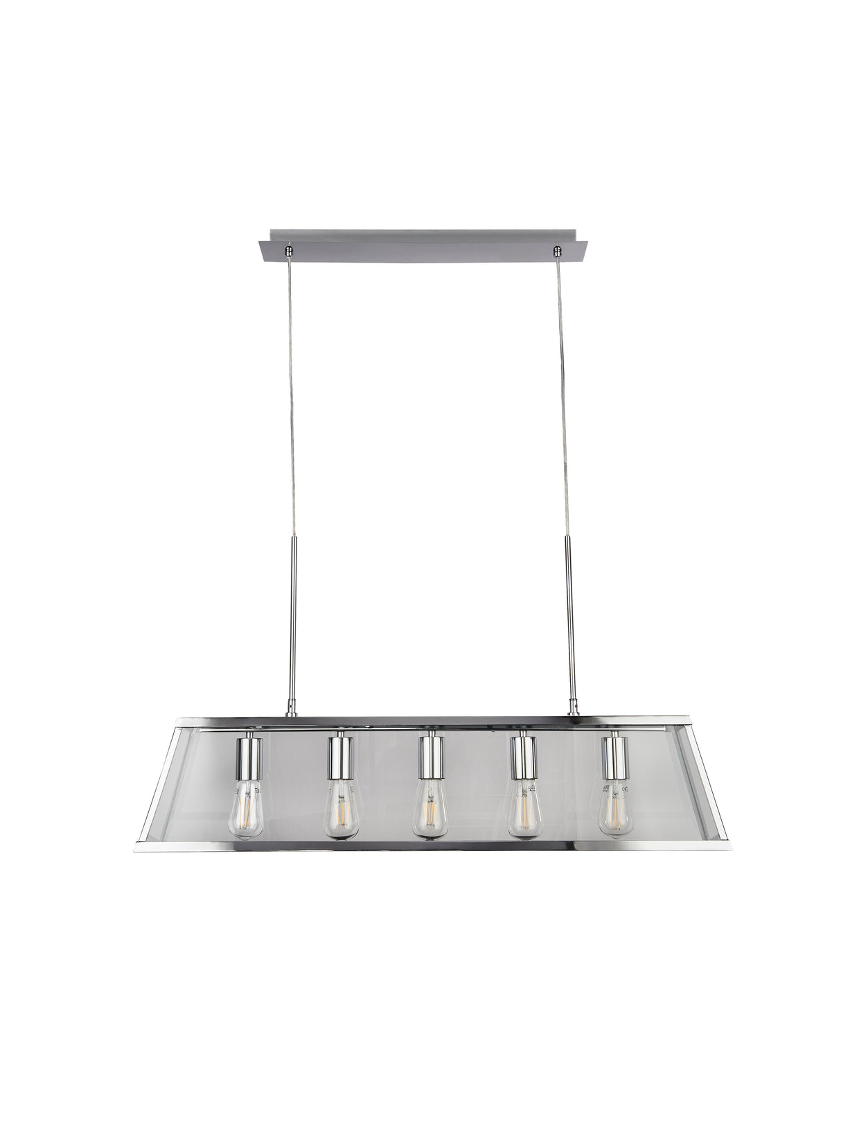 Searchlight Electric Voyager 5Lt Bar Pendant - Chrome Metal & Glass 4614-5CC