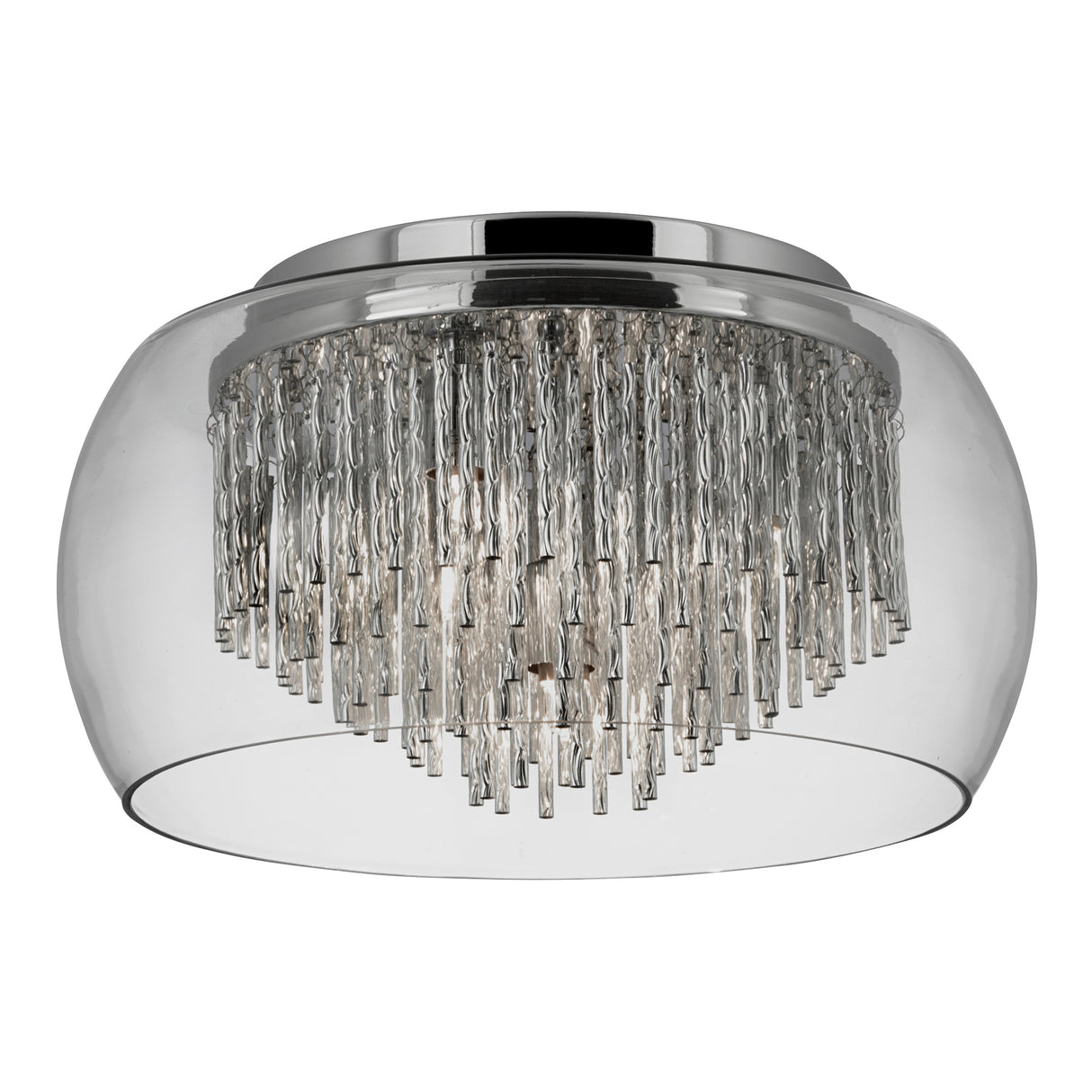 Searchlight Electric Curva 4Lt Flush - Chrome Metal & Crystal Glass 4624-4CC