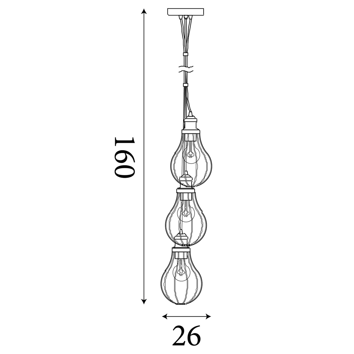 Searchlight Electric Novelty 3Lt Pendant - Multi-Coloured Metal 4683-3