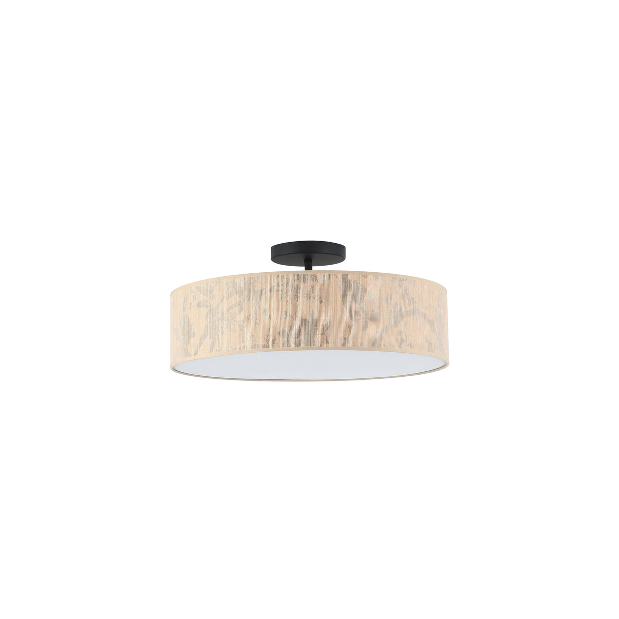 Searchlight Electric Isla 3Lt Flush Recycled Paper Shade and Black Metal 47810NA