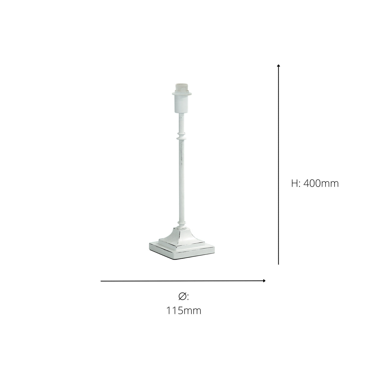 Eglo EU 1+1 Vintage Candle Stick Table Lamp E14 Fitting White