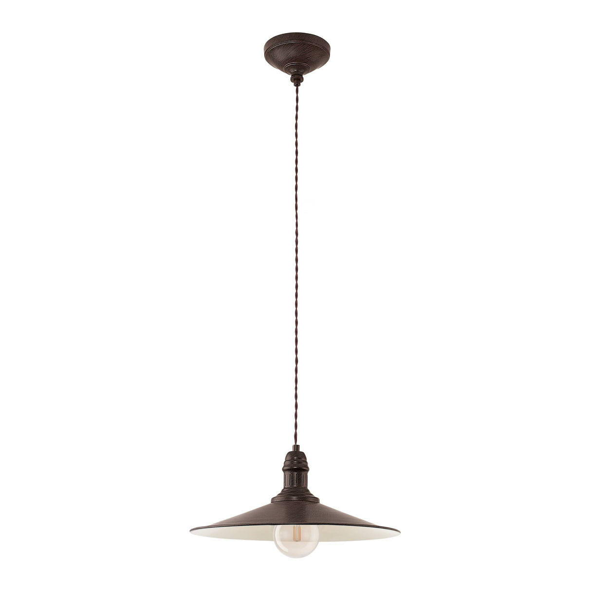 Eglo EU Stockbury Antique Brown Industrial Pendant Light