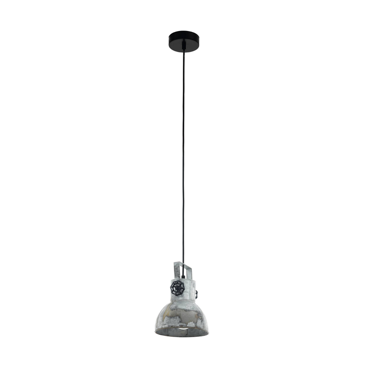 Eglo EU Barnstaple Wood & Steel Zinc Single Pendant