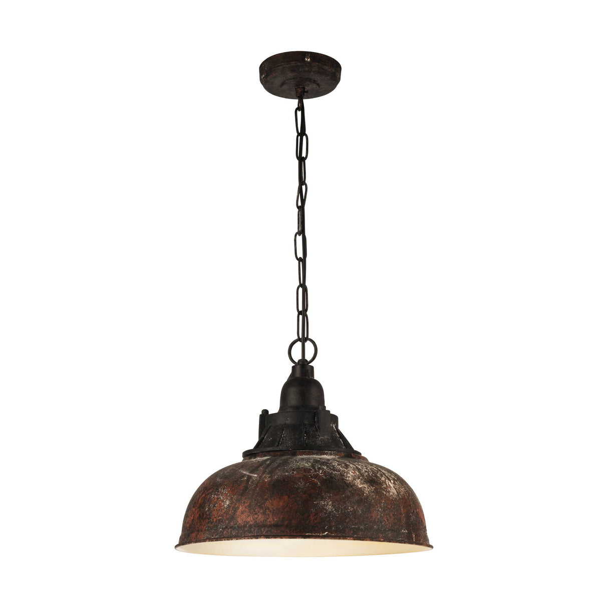 Eglo EU GRANTHAM?1 Pendant Light – Antique Brown & Beige Steel, E27, Vintage Indoor Lighting
