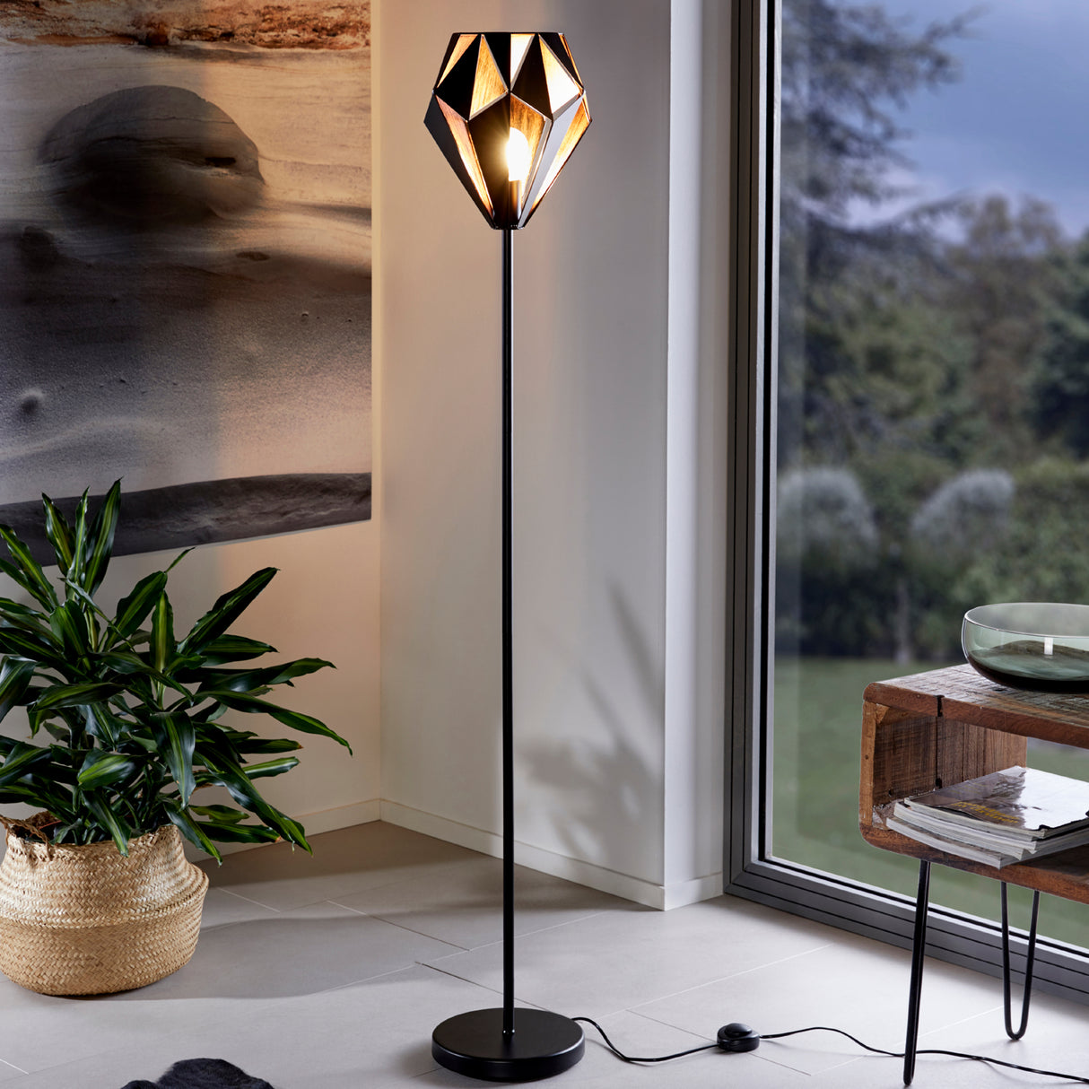 Eglo EU Carlton Floor Lamp Black/Copper