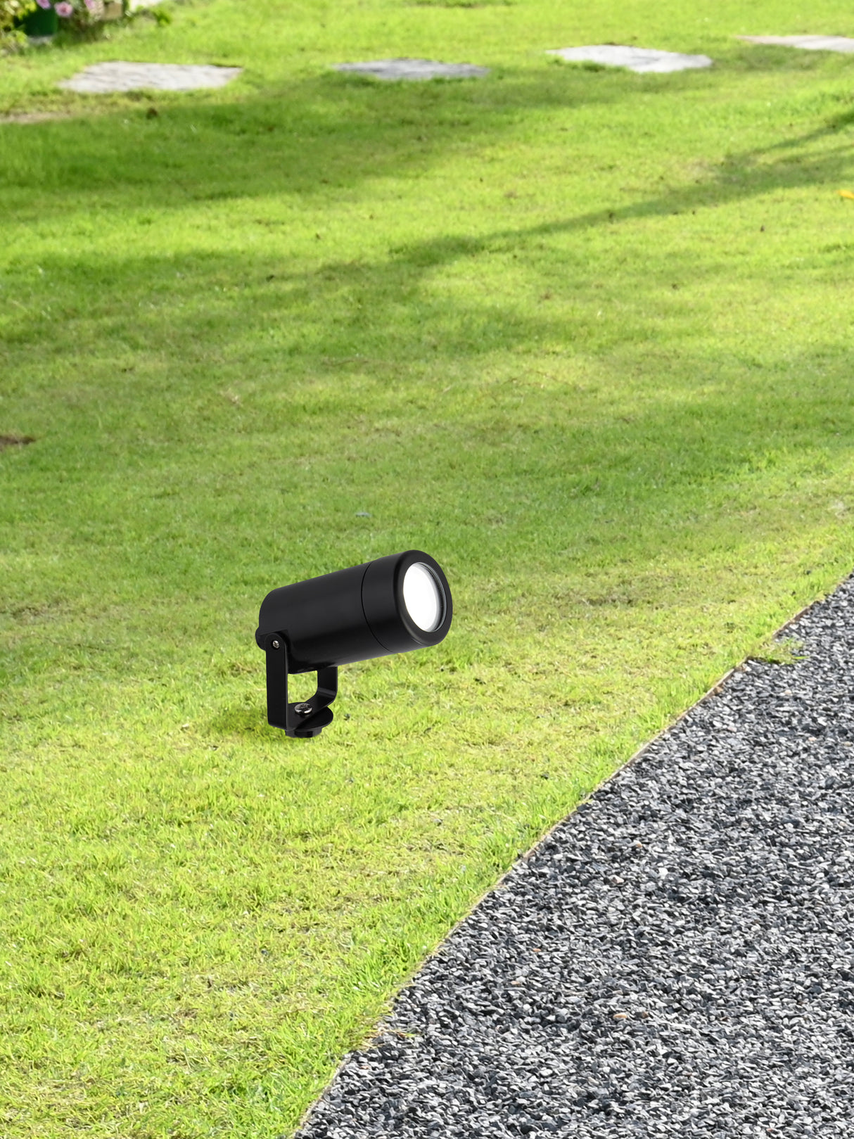 Searchlight Electric Spikey Outdoor Coastal Spotlight - Black Polycarbonate 5010BK