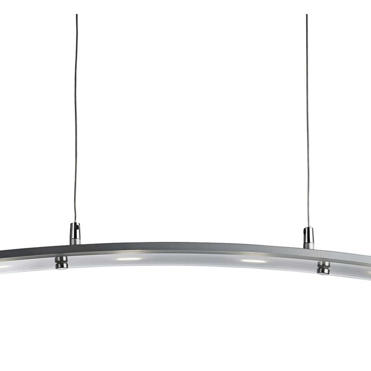 Searchlight Electric Curve 4Lt Pendant - Satin Silver Metal & Frosted Glass 5064-4SS